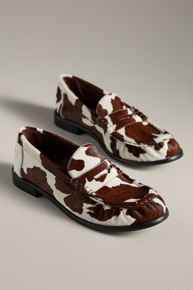 Schutz Tyche Cow-Print Loafers #1