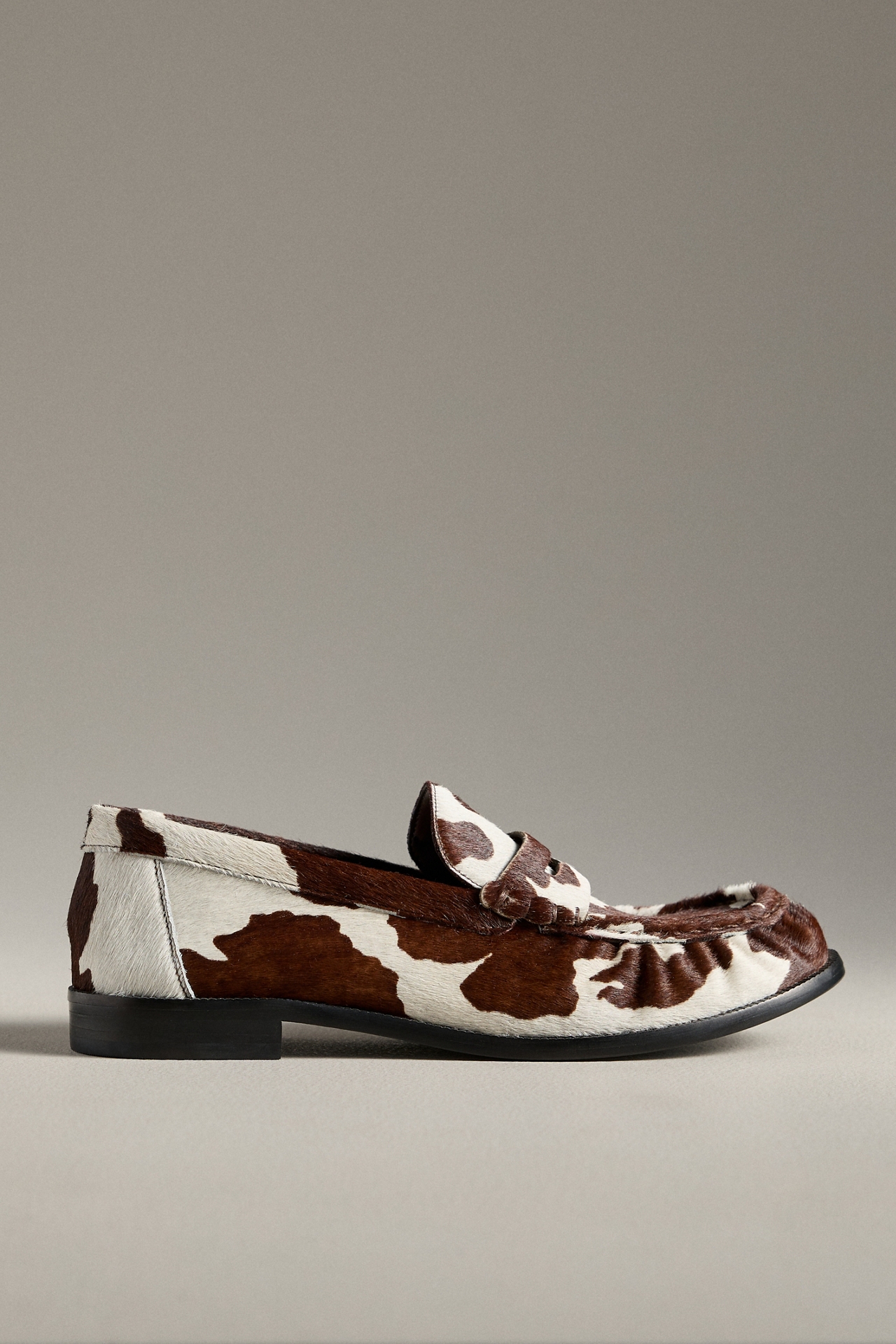 Schutz Tyche Cow-Print Loafers