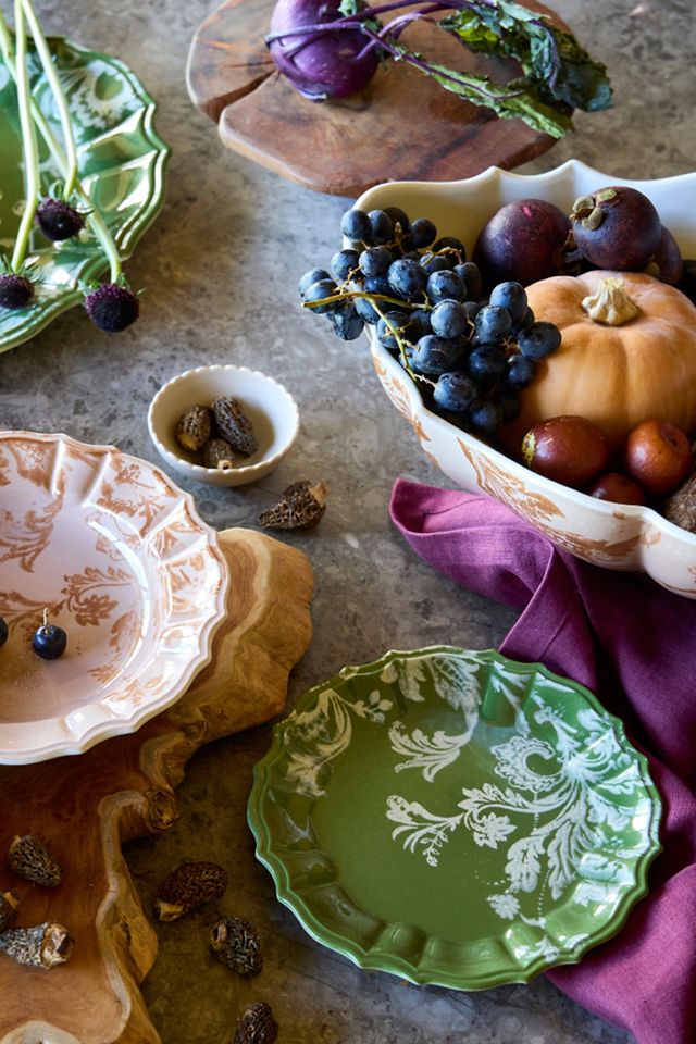 Botanical Silhouette Oval Serving Bowl #3