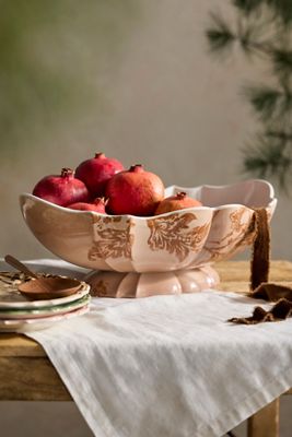 Botanical Silhouette Oval Serving Bowl