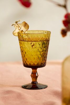 Amber Glass Goblet