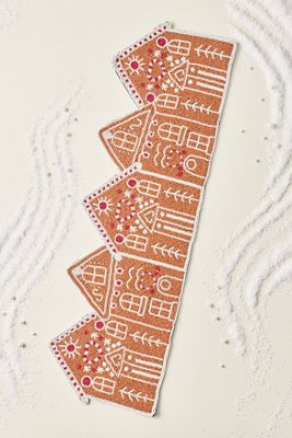 Beaded Gingerbread House Table Runner