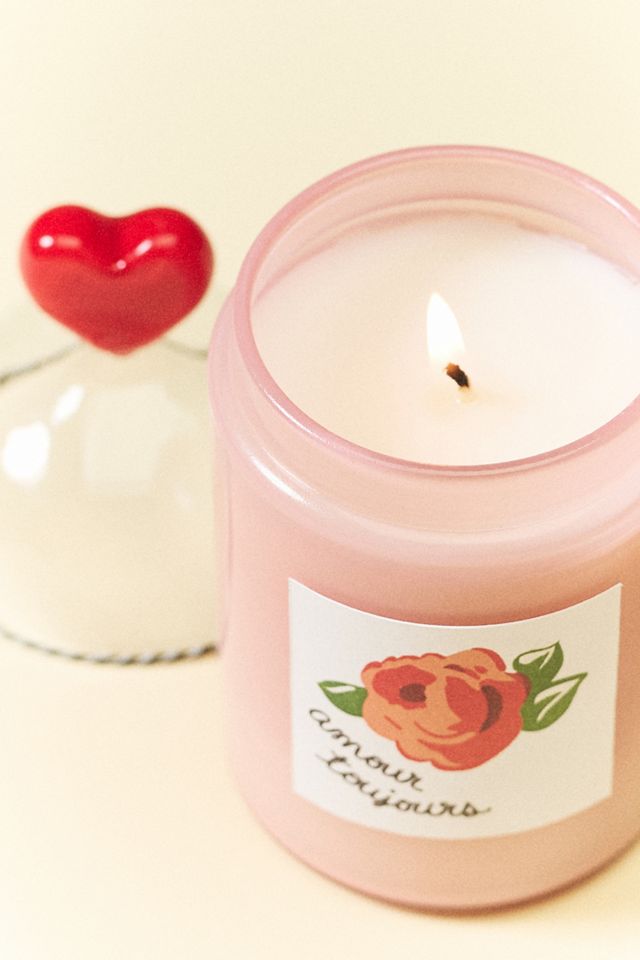 Amour Floral Rose & Oud Glass Candle | AnthroHome