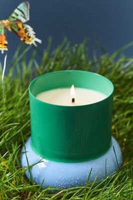 Maisie Floral Fresh Grass & Hyacinth Enamel Candle