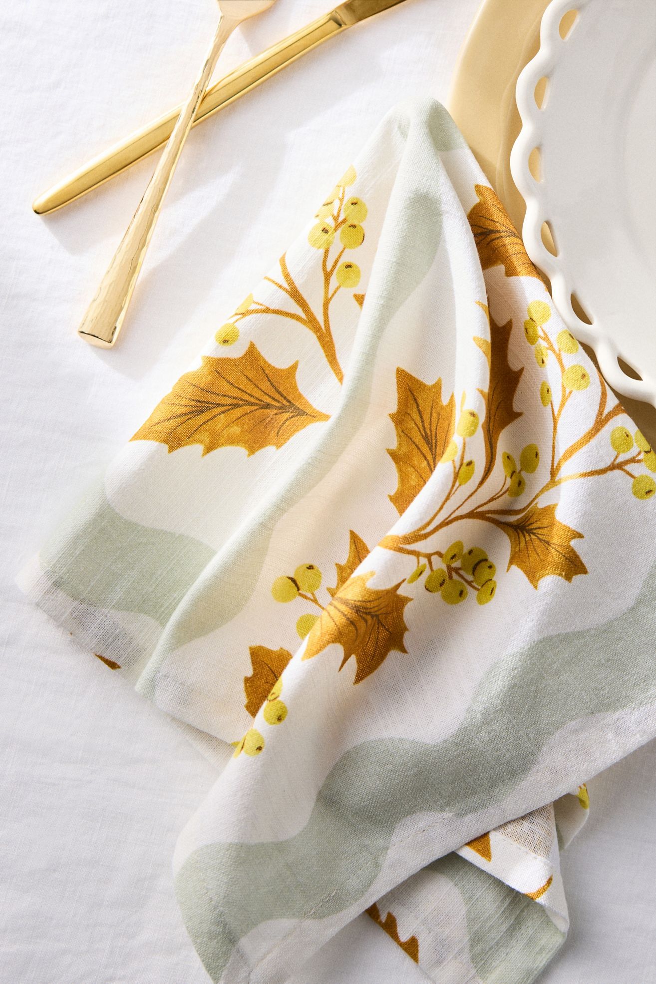 Mae Napkins, Set of 4 - Gold, Standard, Set Of 4