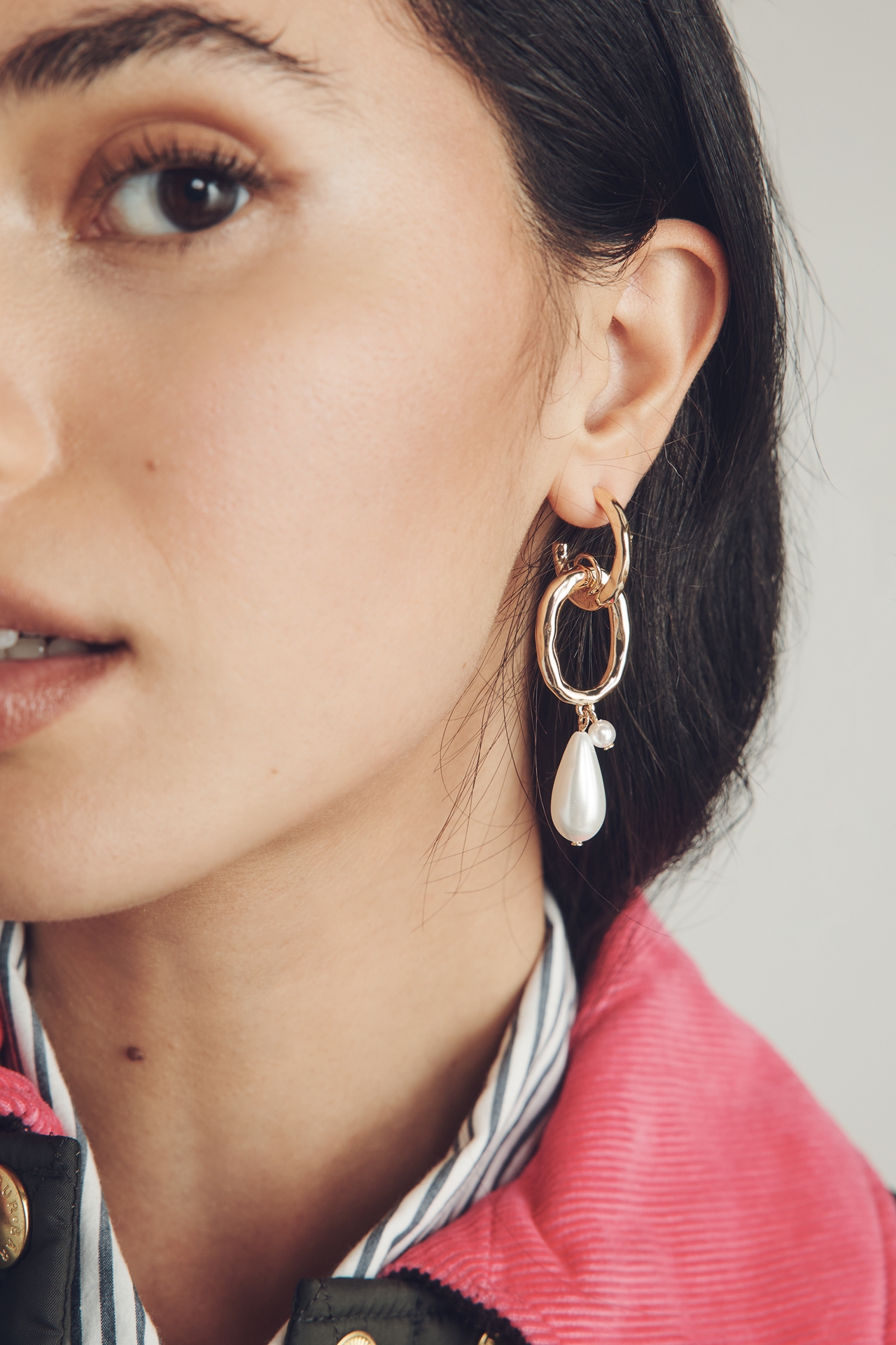 Pearl Link Drop Earrings