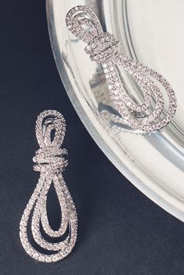 Shashi Rhinestone Knotted Loop Earrings