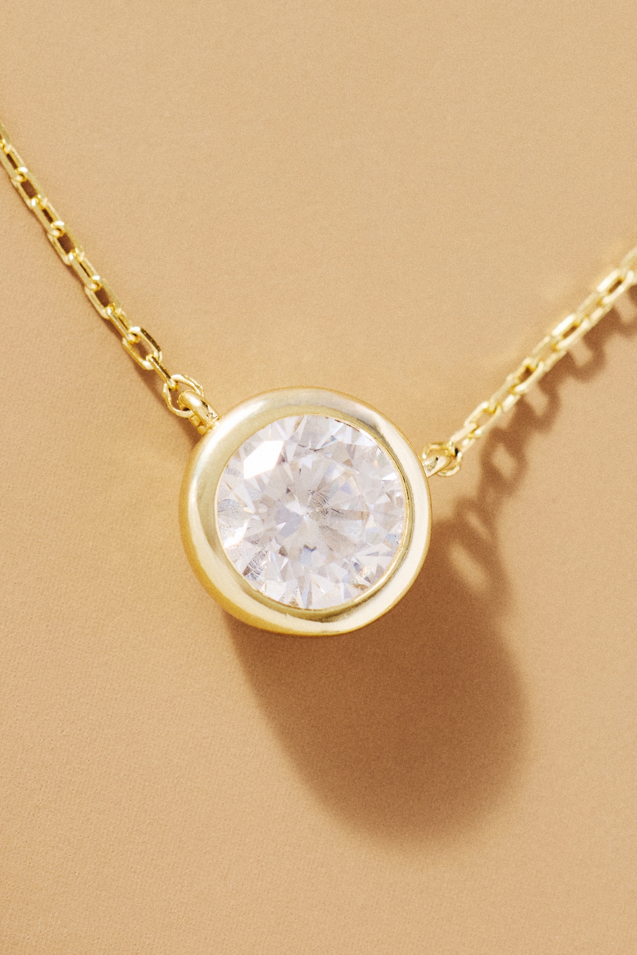 Shashi Bezel Solitaire Moissanite Necklace