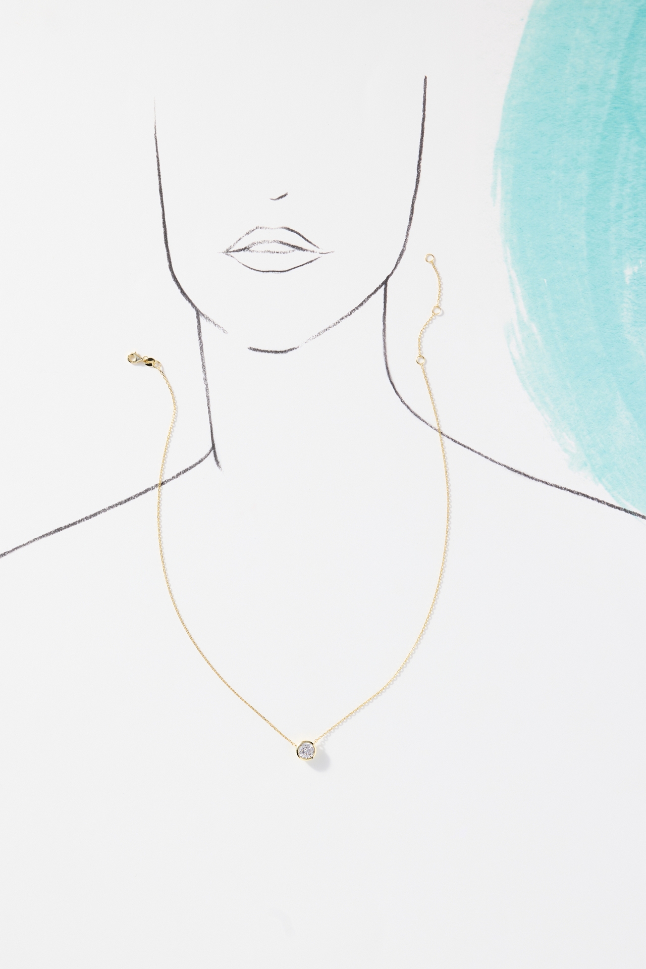 Shashi Bezel Solitaire Moissanite Necklace