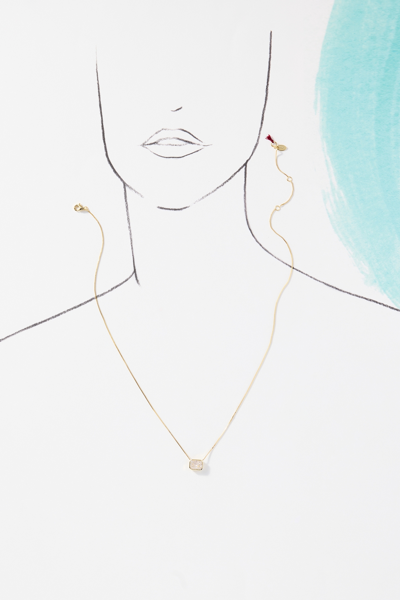 Shashi Emerald Baguette Necklace