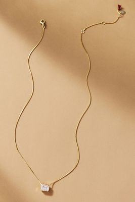 Shashi Emerald Baguette Necklace