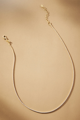 Shashi Micro Teeny Tiny Tennis Necklace In Gold