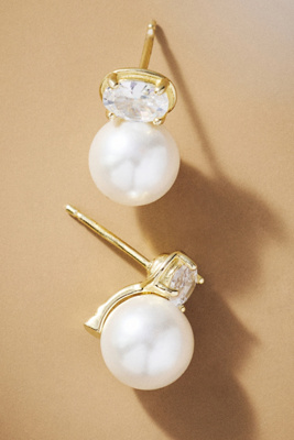 Shashi Cleo Pearl Stud Earrings In Gold