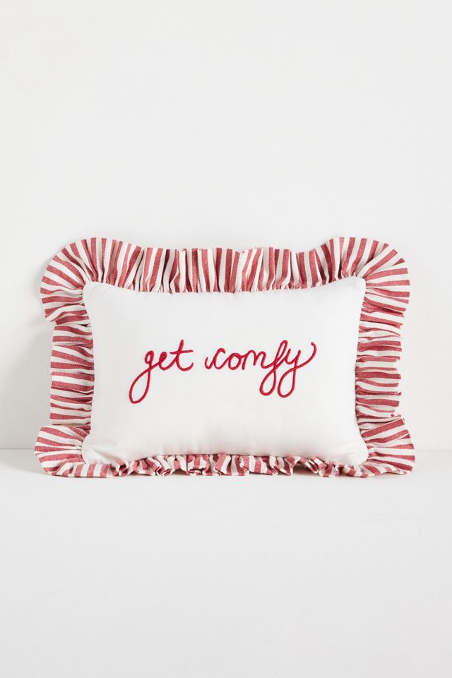 L&Clay Cotton Embroidered Text Pillow #2