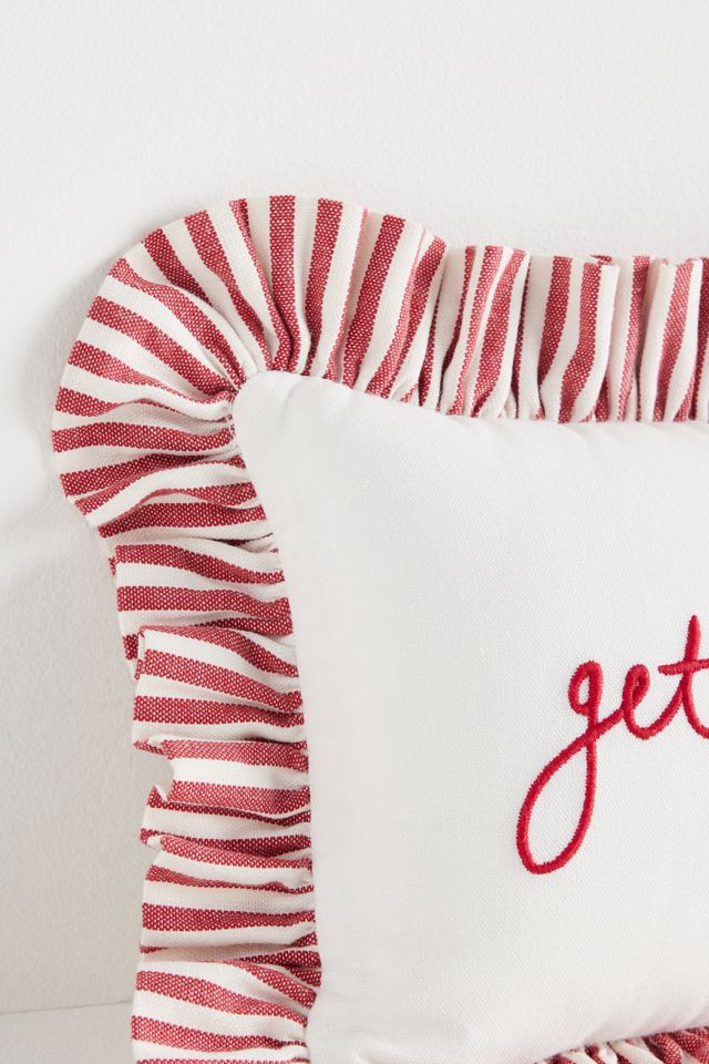 L&Clay Cotton Embroidered Text Pillow #3