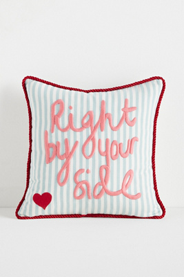 L & Clay Ceramics L & Clay Cotton Embroidered Text Cushion