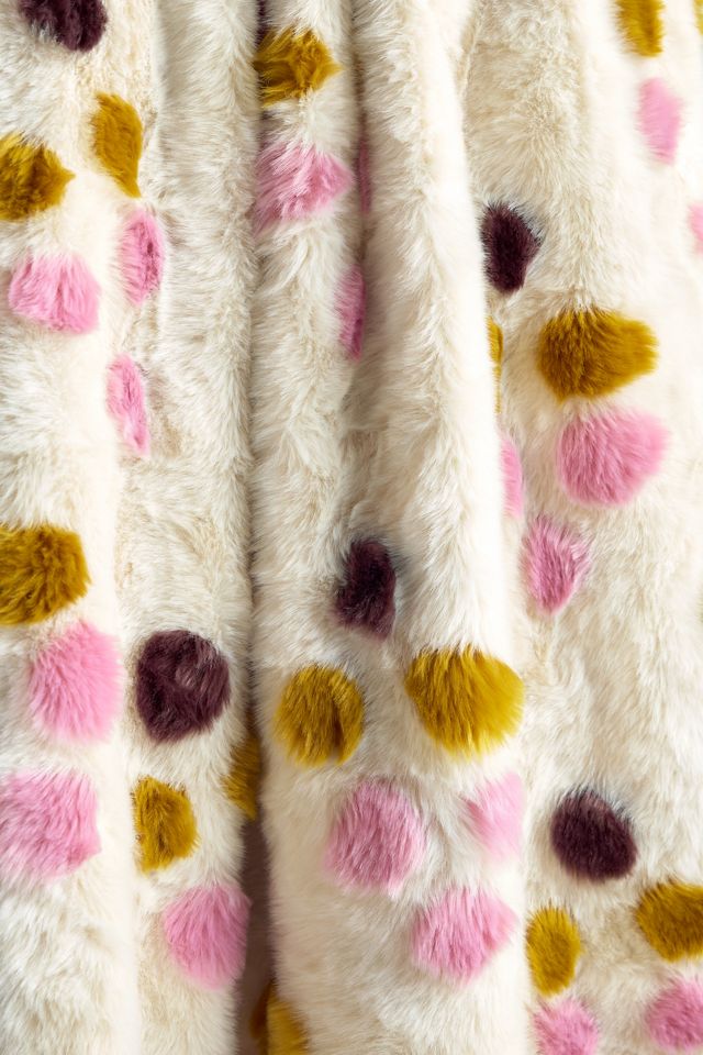 Dottie Jacquard Patterned Faux-Fur Throw Blanket #1