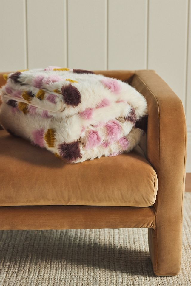 Dottie Jacquard Patterned Faux-Fur Throw Blanket #2