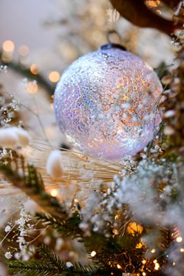 Starry Iridescent Glass Globe Ornament