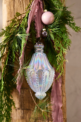Terrain Iridescent Glass Finial Ornament In Multi