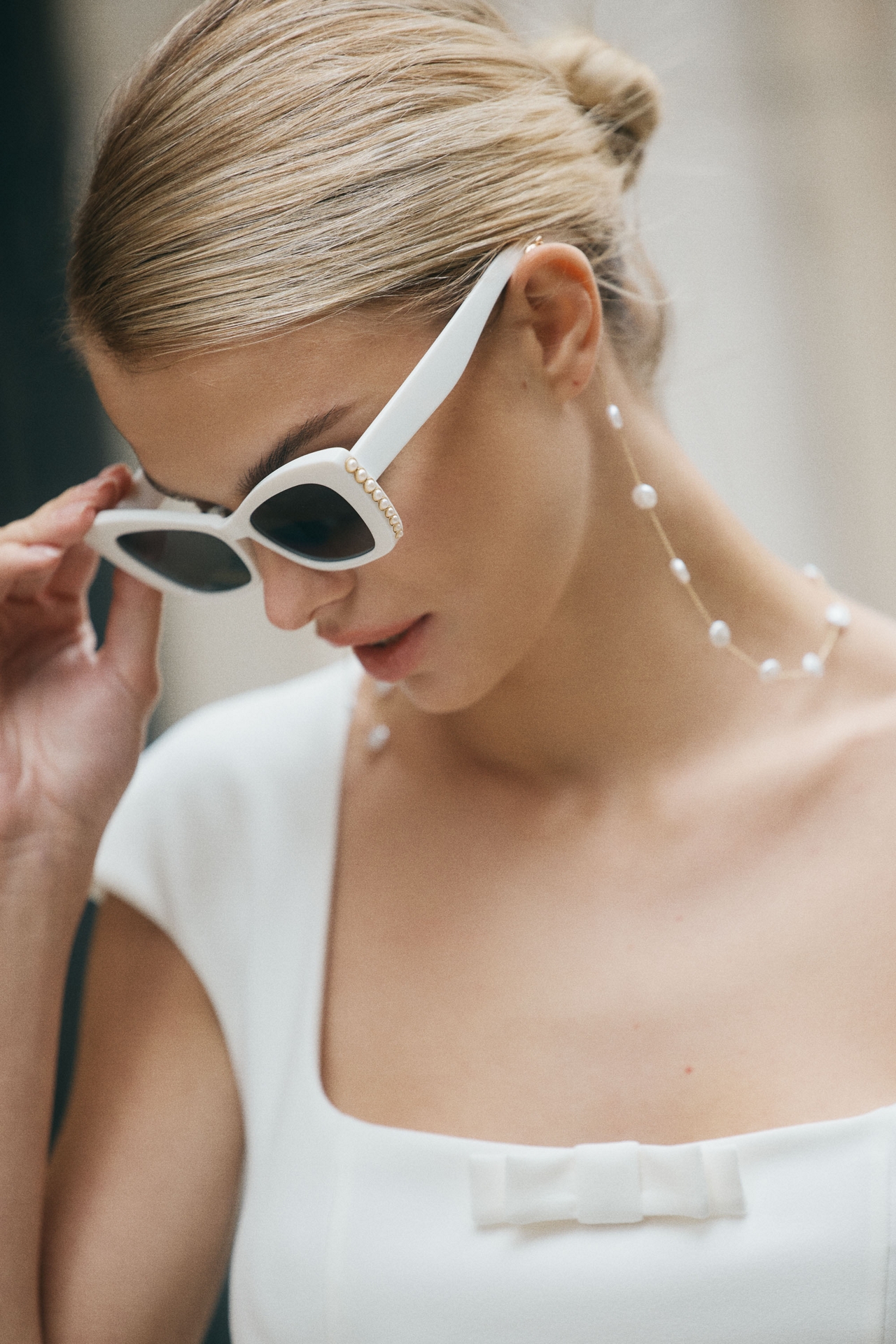 Fifth & Ninth Belle Pearl Trim Cat-Eye Sunglasses