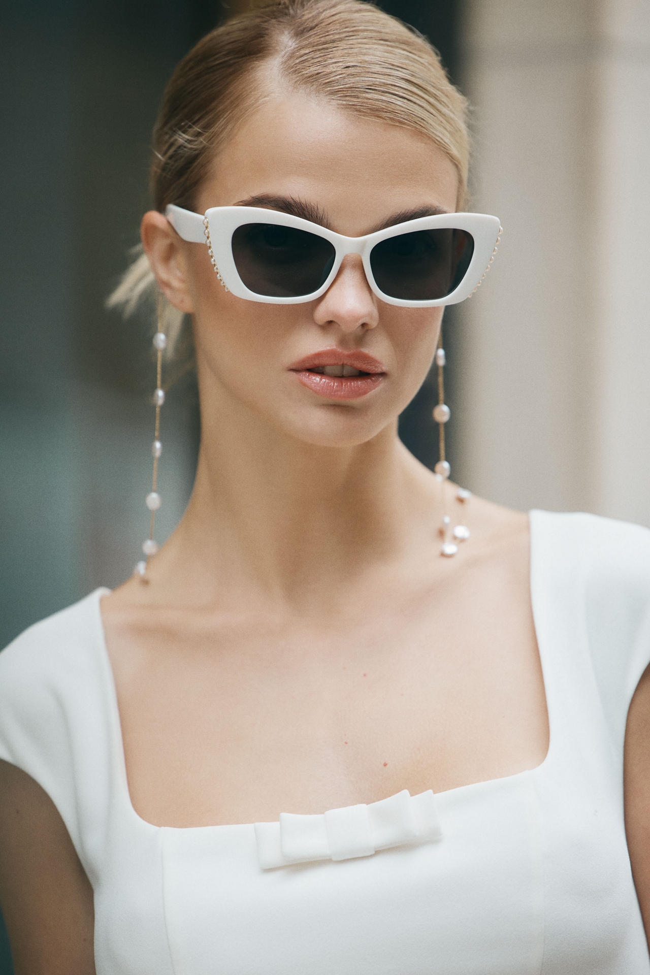 Fifth & Ninth Belle Pearl Trim Cat-Eye Sunglasses