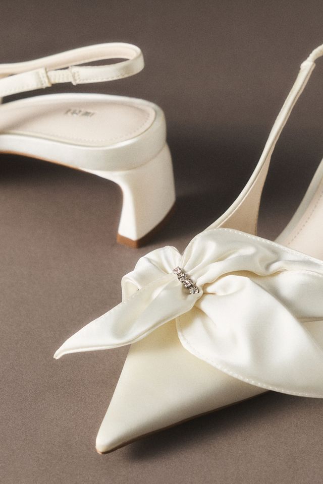 JW PEI Queena Floral Appliqué Slingback Kitten Heels #3