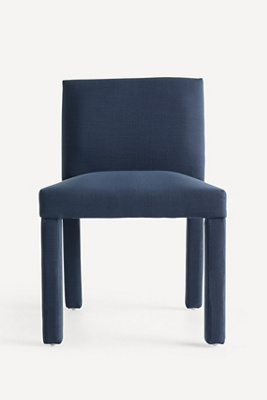 Anthropologie Delaney Performance Linen Dining Chair In Blue