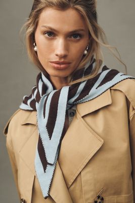 Damson Madder Stripe Triangle Scarf