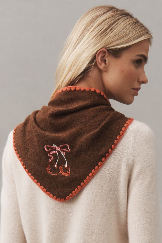 By Anthropologie Icon Embroidered Triangle Scarf | Anthropologie