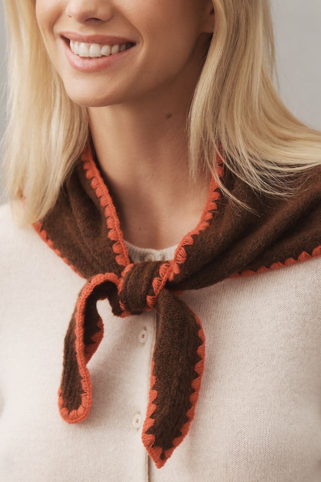 By Anthropologie Icon Embroidered Triangle Scarf #2
