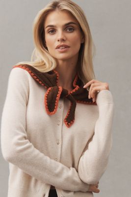 By Anthropologie Icon Embroidered Triangle Scarf