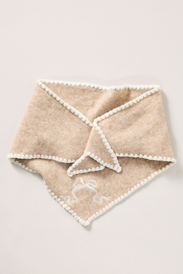 By Anthropologie Icon Embroidered Triangle Wrap Scarf In Sand