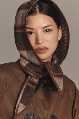 By Anthropologie Plaid Hood In Gray