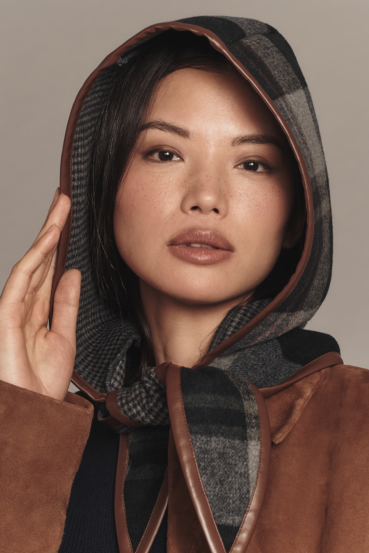 By Anthropologie Plaid Hood