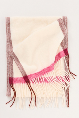 By Anthropologie Brushed Fringe Scarf In White