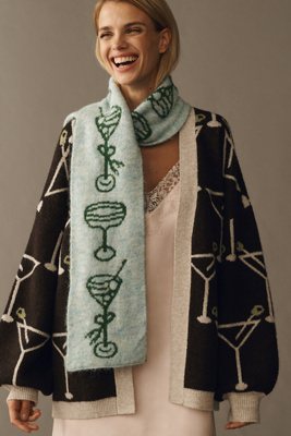 Maeve Icon Skinny Knit Scarf In Multi