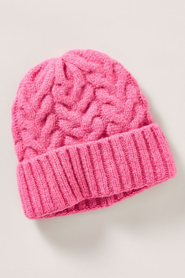 Anthropologie Maeve recycled beanie hat pink new without tags display picture 3