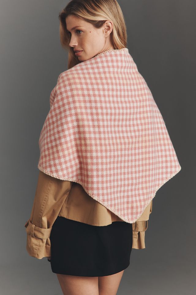 By Anthropologie Large Gingham Triangle Scarf #2