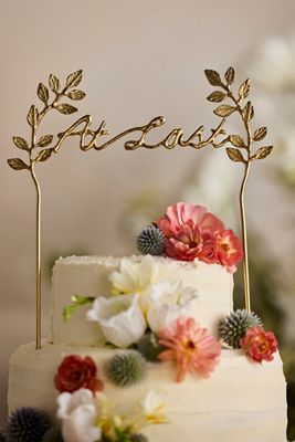 At Last Brass Cake Topper