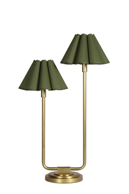 Anthropologie Polly Scalloped Double Arm Table Lamp
