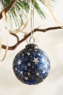 Starry Mosaic Glass Globe Ornament