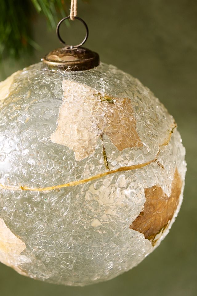 Pressed Leaves Glass Globe Ornament #1