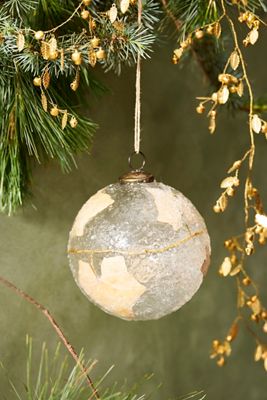 Pressed Leaves Glass Globe Ornament