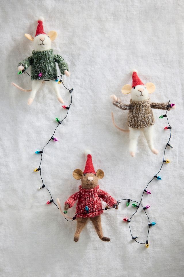 Twinkle Light Mouse Trio Felt Critters #2