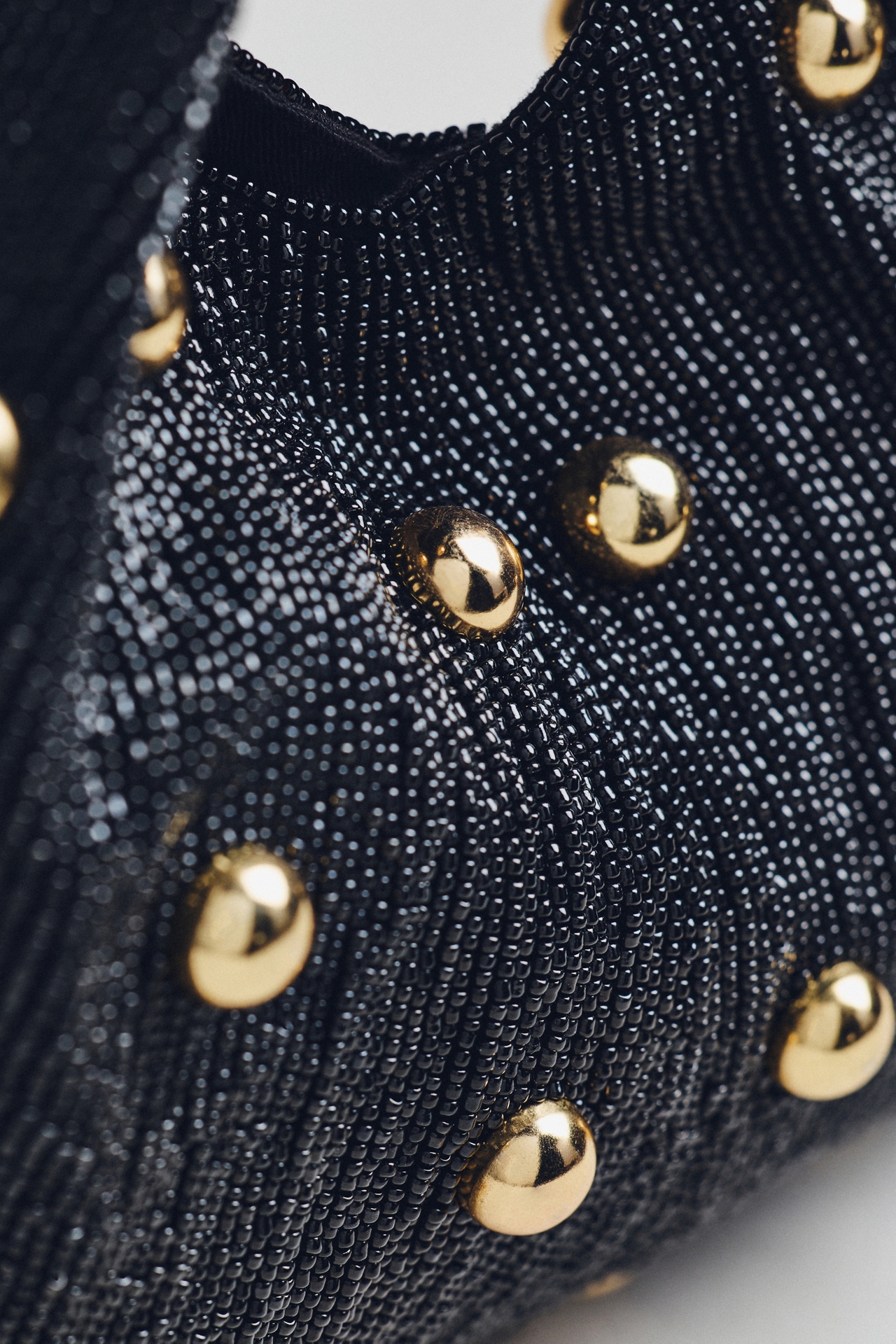 Studded Beaded Satchel Bag