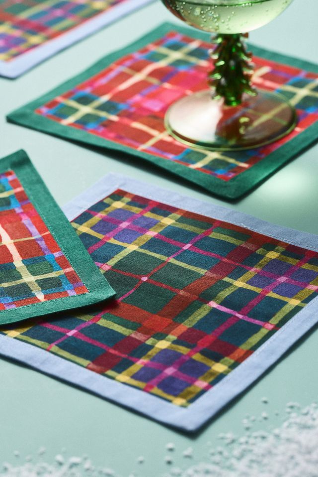 Tartan Cocktail Napkins, Set of 4 #1
