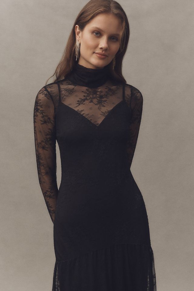 AFRM Amala Lace High-Neck Long-Sleeve Maxi Dress #2
