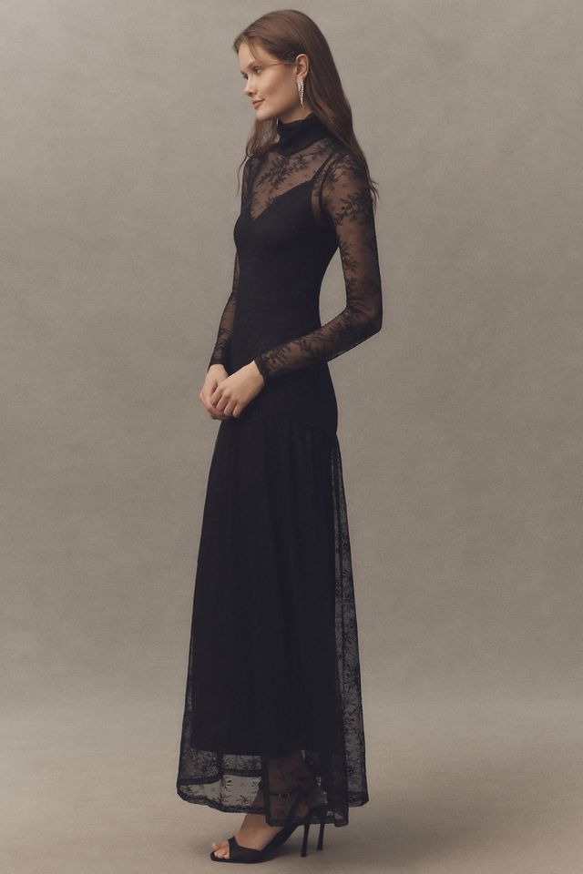 AFRM Amala Lace High-Neck Long-Sleeve Maxi Dress #3