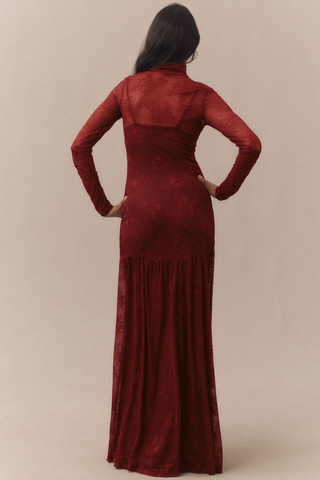 AFRM Amala Lace High-Neck Long-Sleeve Maxi Dress #1